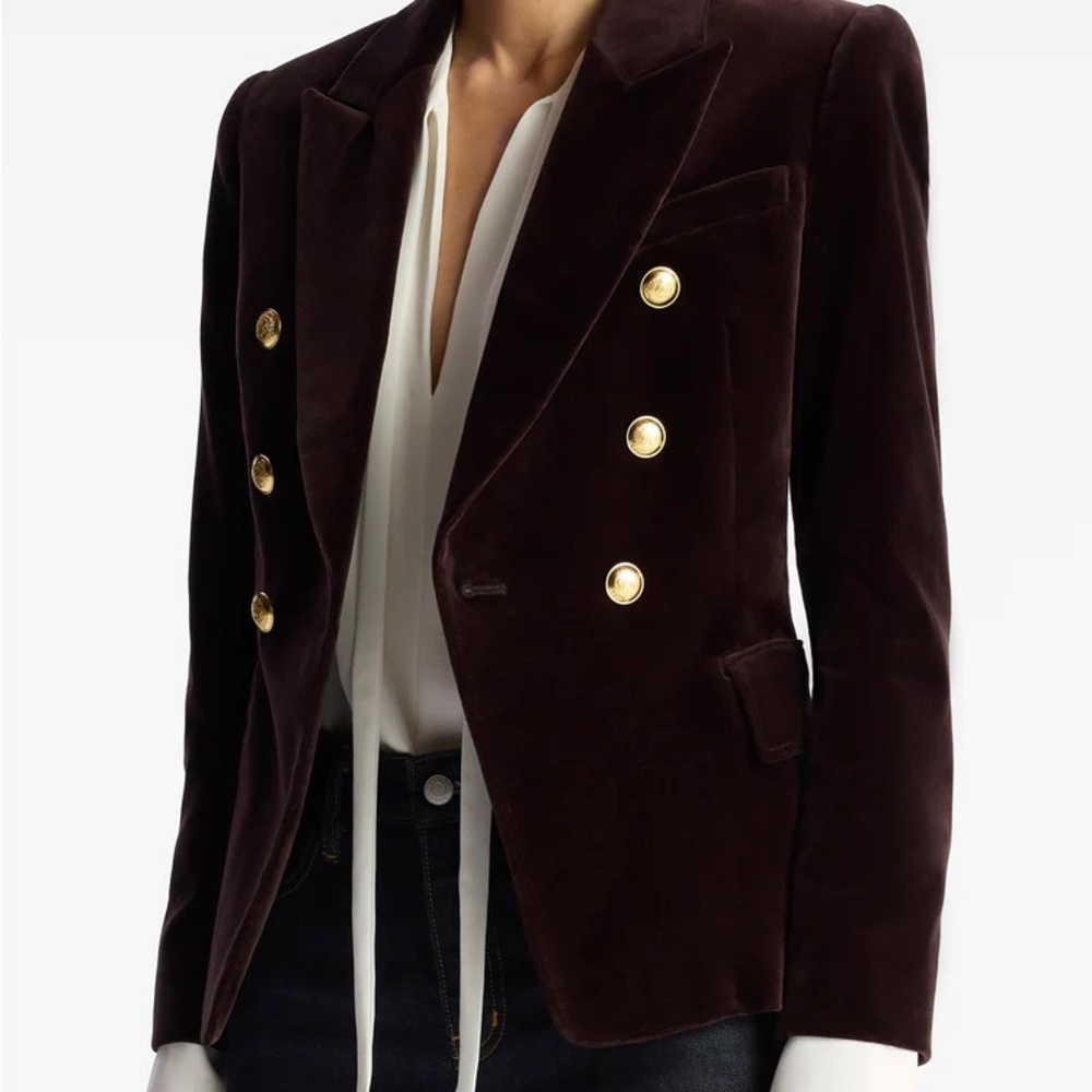ALC Chelsea Velvet Tailored Jacket In Chocolate Plum